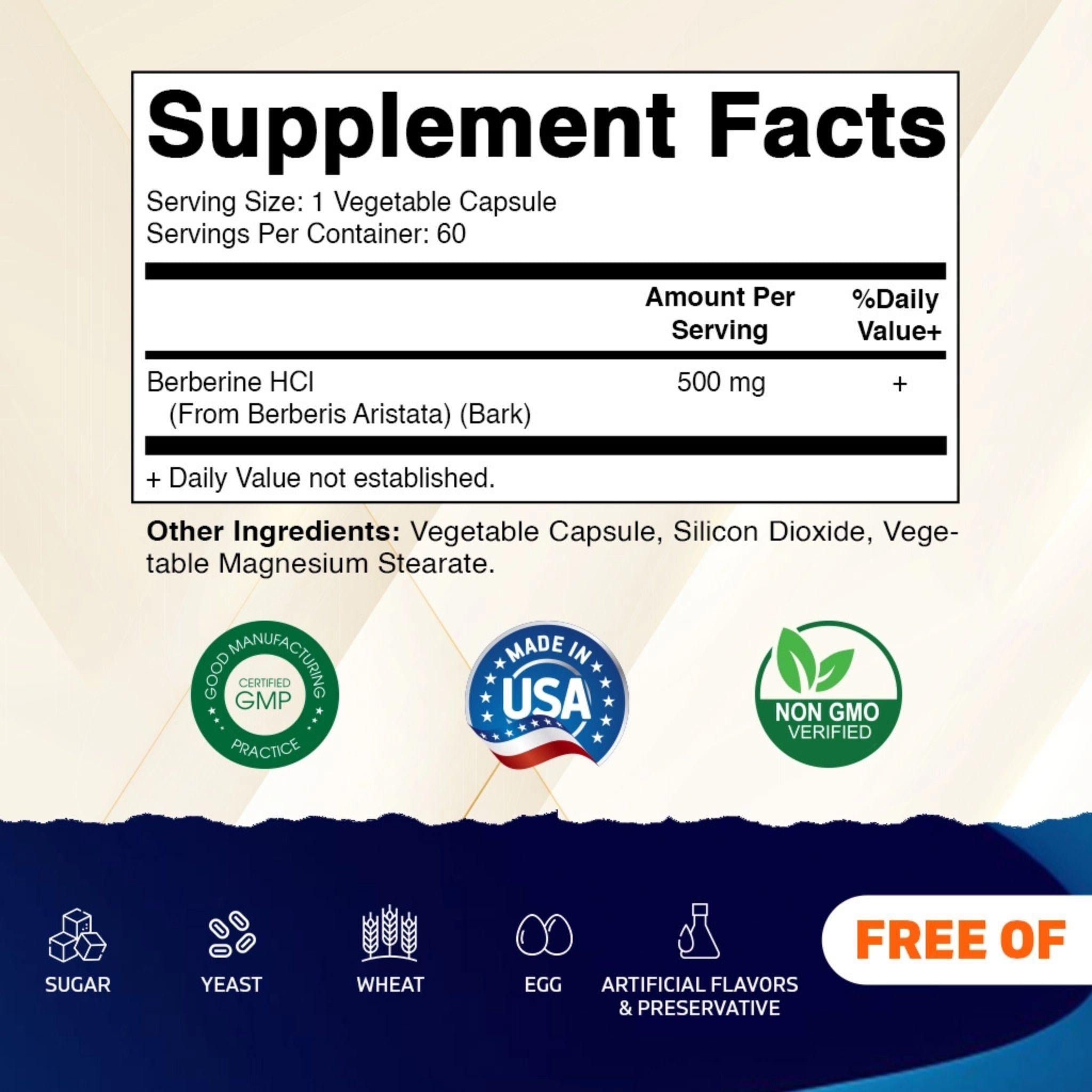 Berberin 500mg - 60 Kapseln - Vitamatic - Abnehmen - Adaptogen - Adaptogene - montcalia.ch