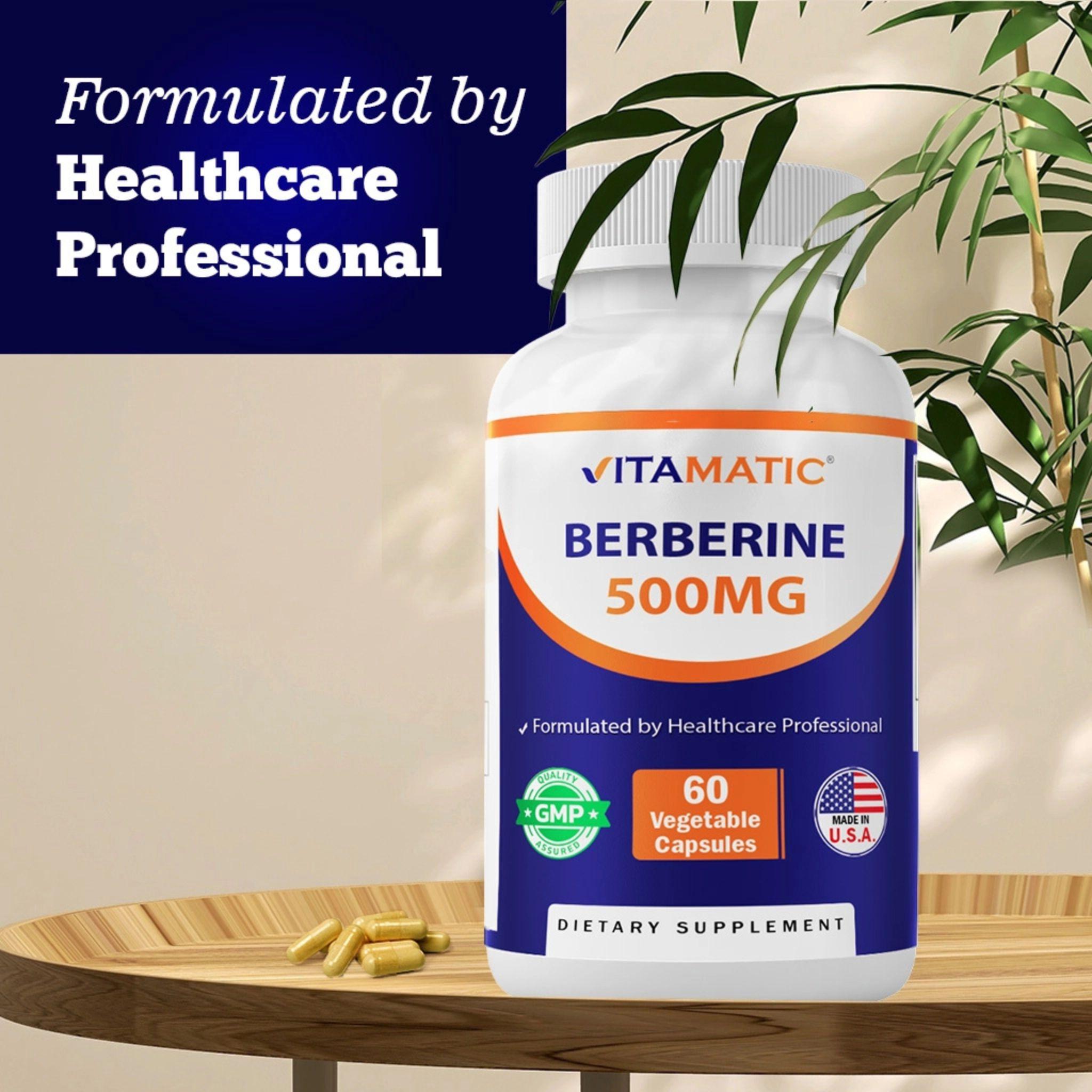Berberin 500mg - 60 Kapseln - Vitamatic - Abnehmen - Adaptogen - Adaptogene - montcalia.ch