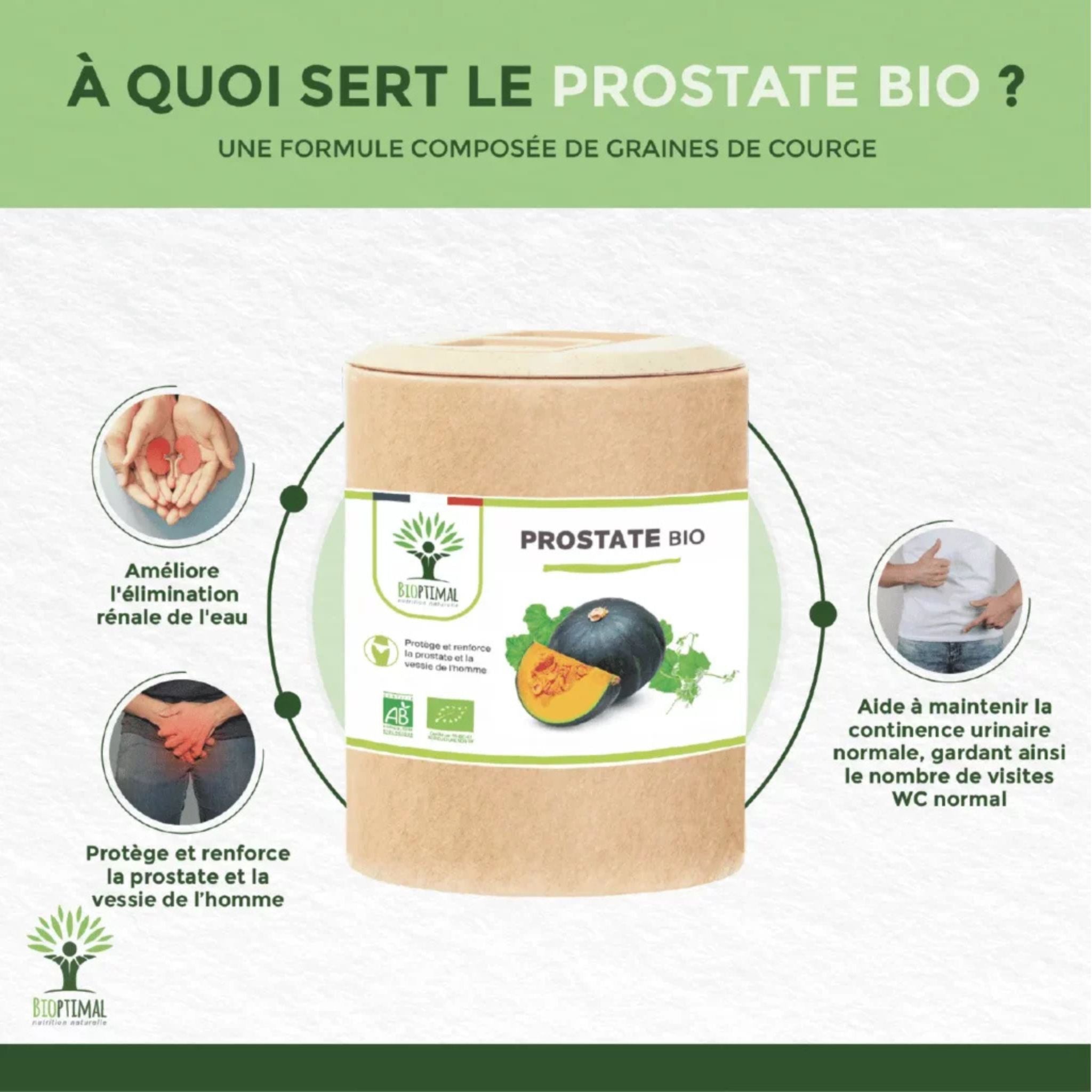 Bio Prostata - Komplex - 200 Kapseln - Bioptimal - Adaptogen - Artemisia - Artemisia vulgaris - montcalia.ch