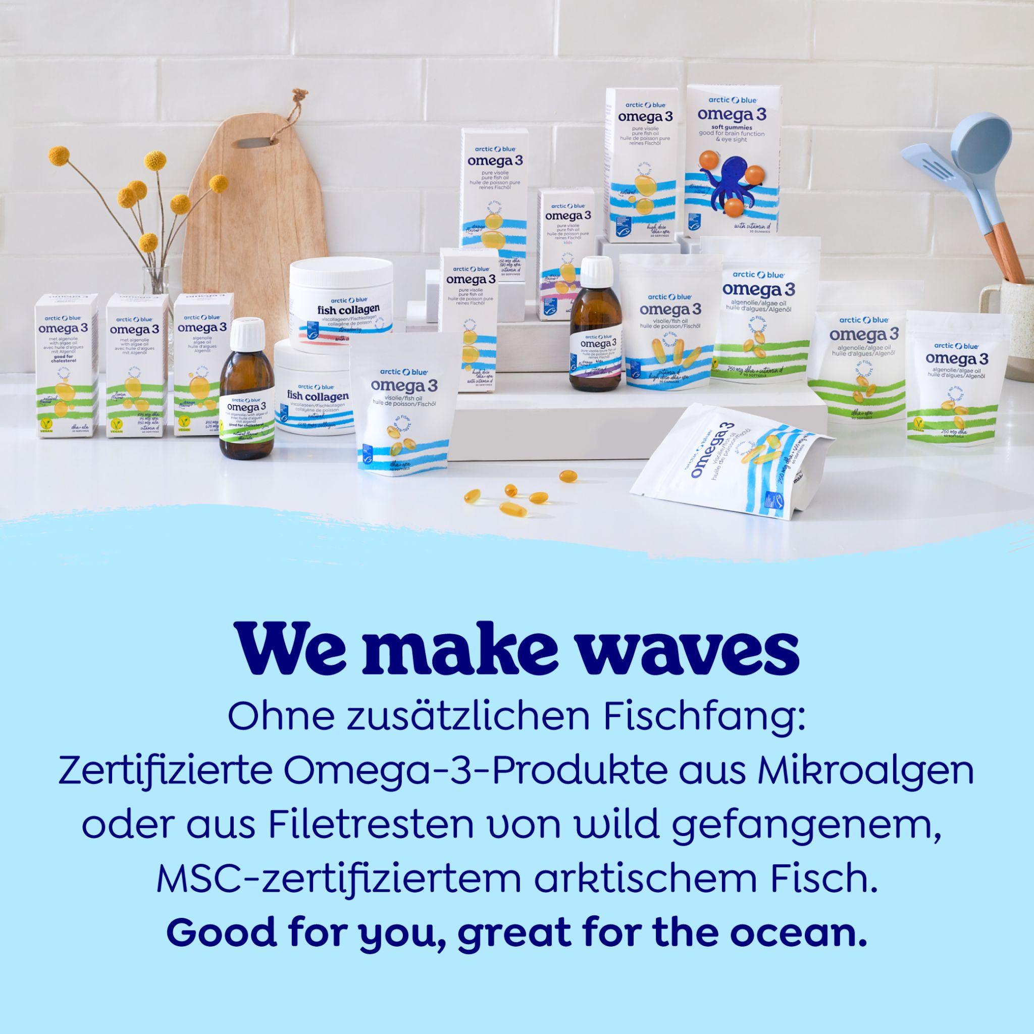 Omega 3 Algenöl Vegan - 60 Kapseln - Arctic Blue - Alaska - Seelachs - Algenöl - Cod liver oil - montcalia.ch