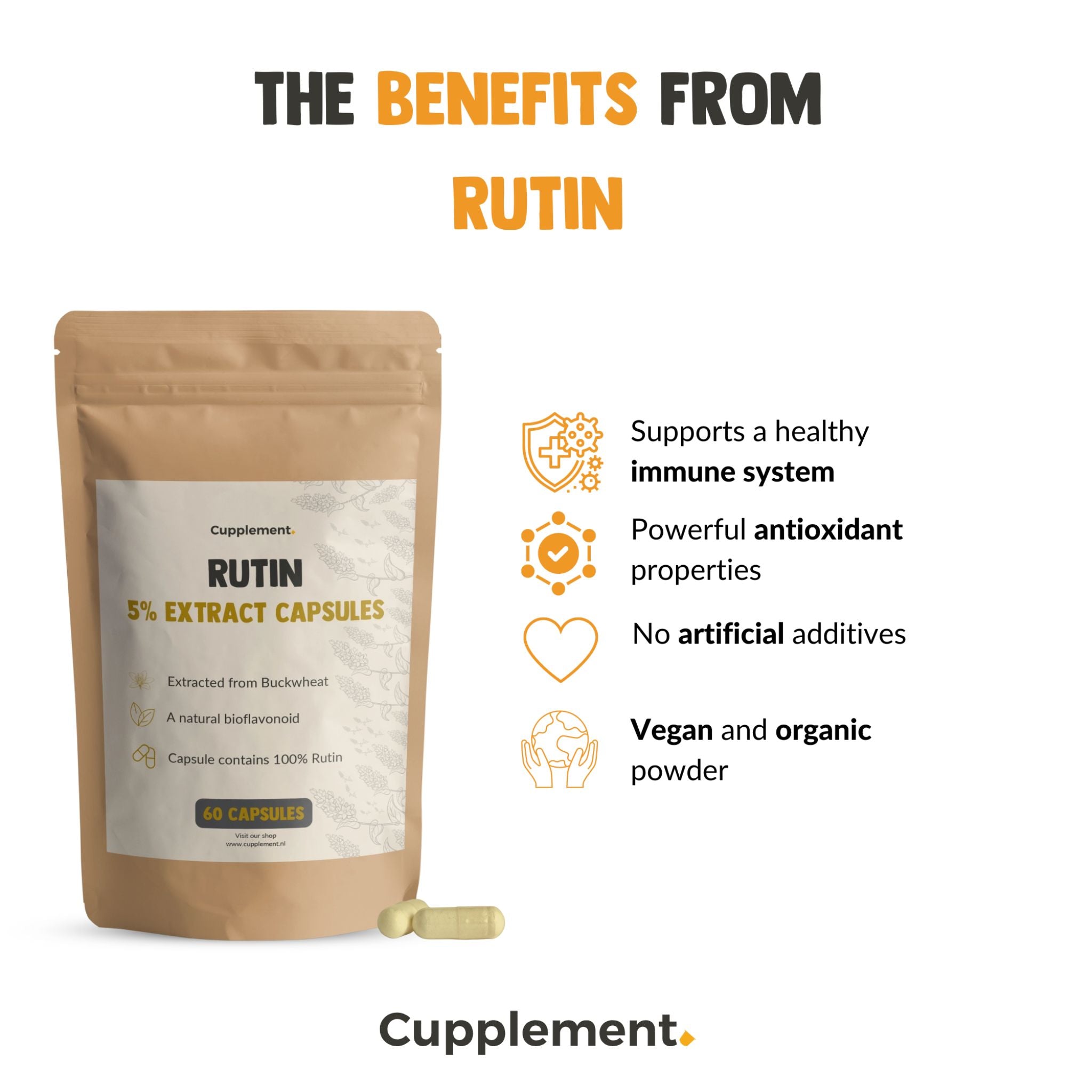 Rutin Extrakt 500 mg - 60 Kapseln - Cupplement - Heilpflanze - Kapseln - Rutin - montcalia.ch