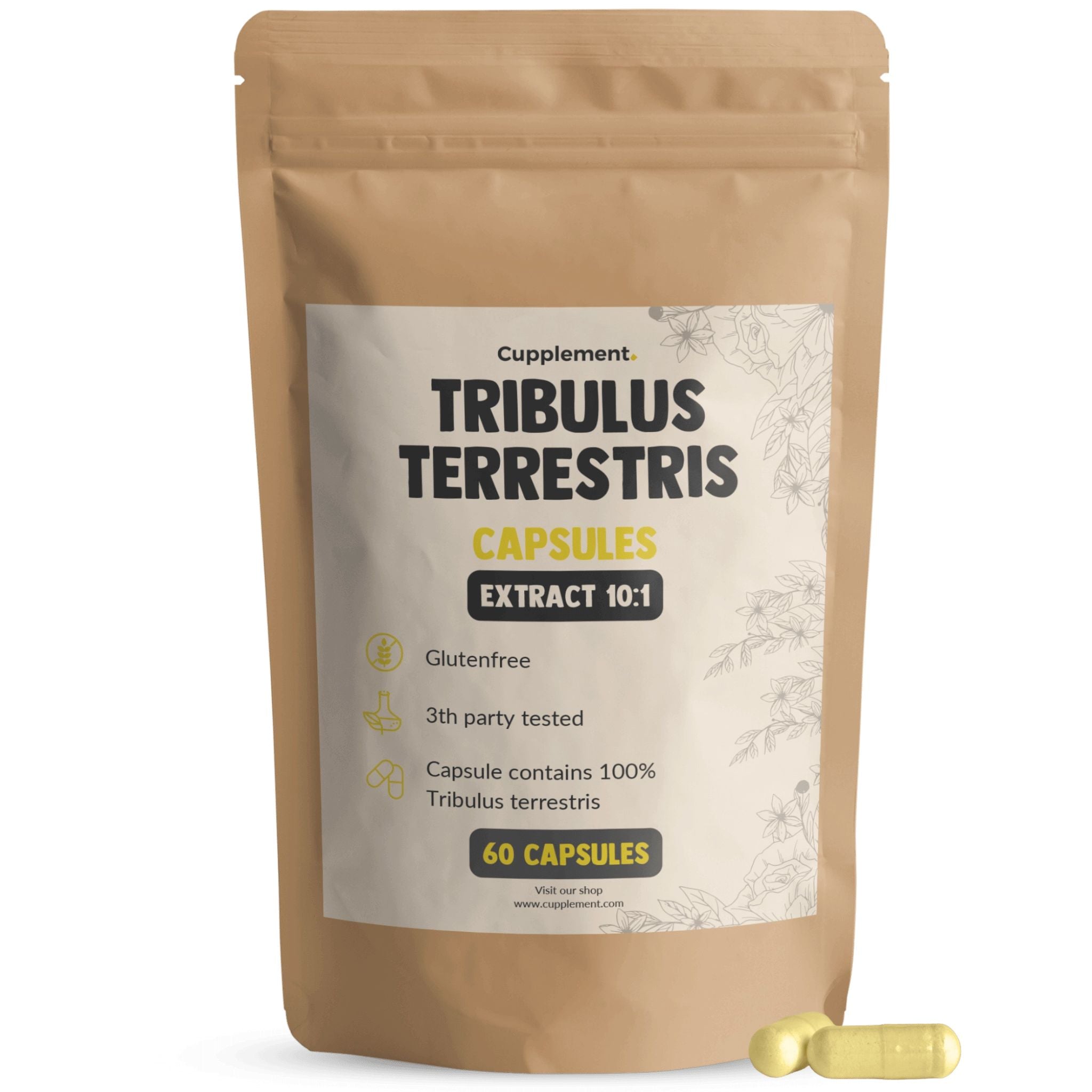 Tribulus Terrestris Extrakt 500mg - 60 Kapseln - Cupplement - Heilpflanze - Kapseln - Leistung - montcalia.ch