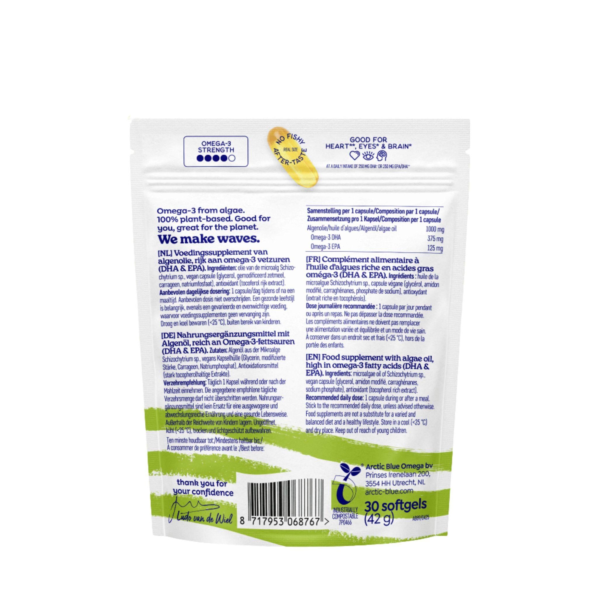 Oméga 3 Huile d'Algues Vegan DHA &amp; EPA – 30 Capsules