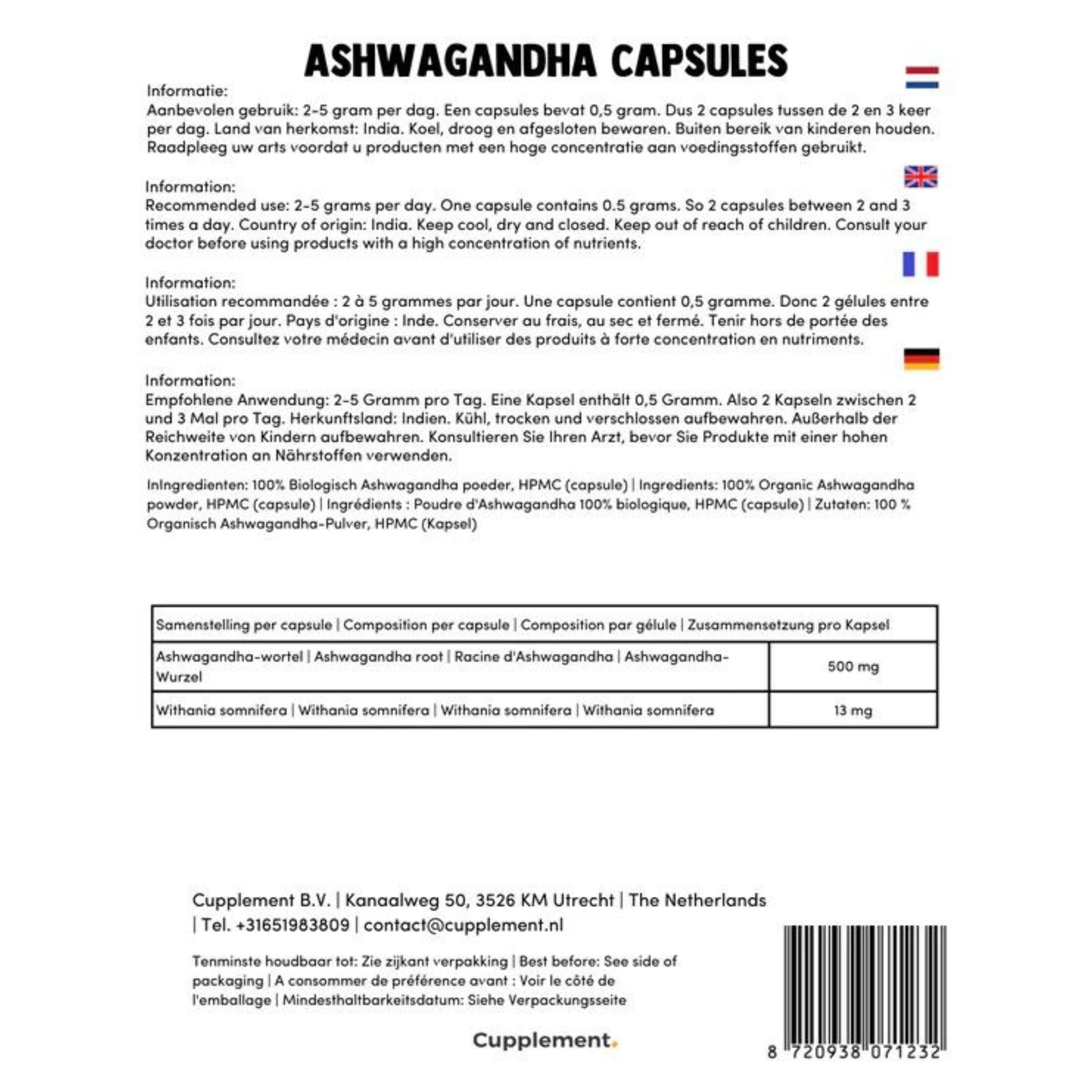 Bio Ashwagandha - 60 Kapseln - montcalia.ch