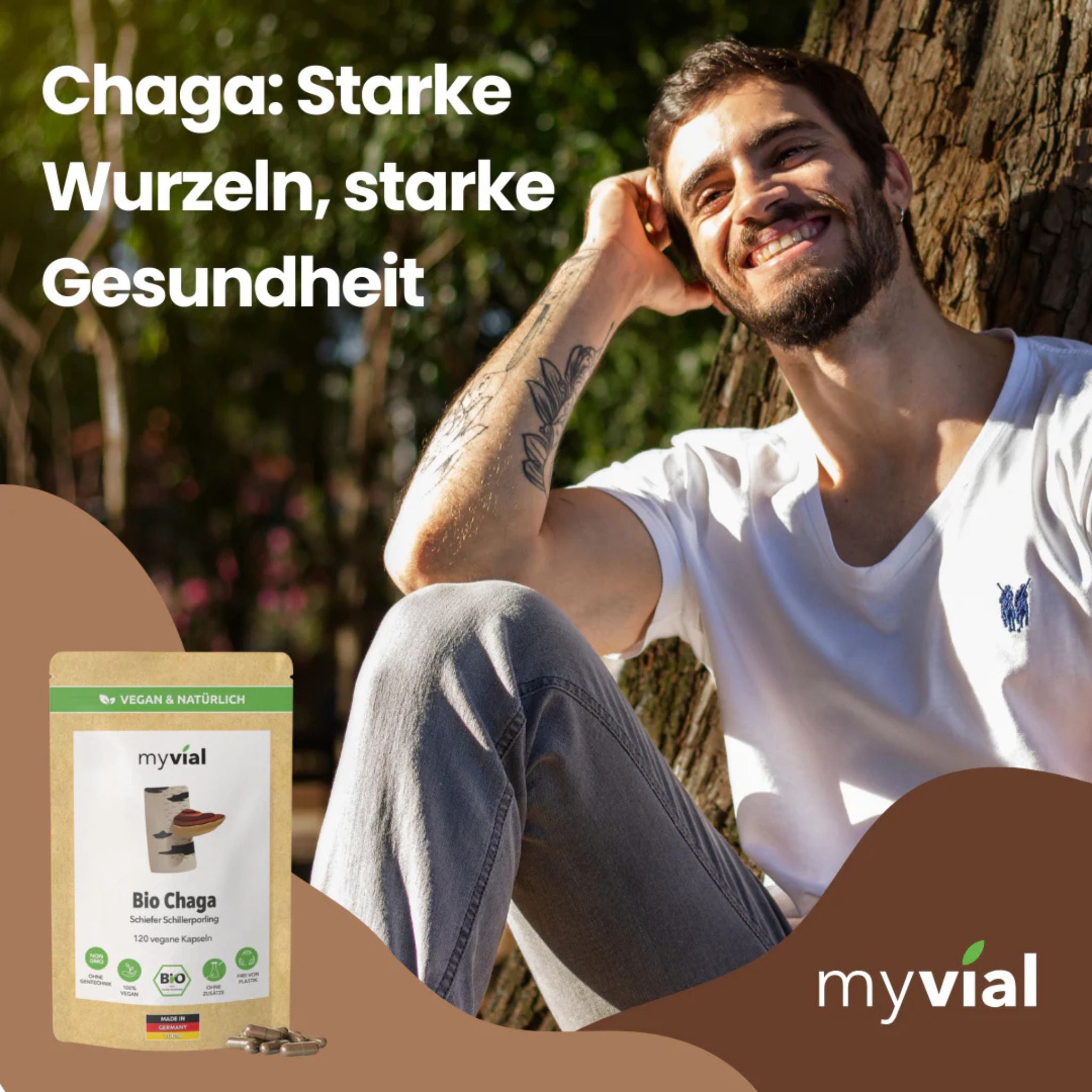 Bio Chaga - 120 Kapseln - myvial - Bio - chaga - EU Bio - montcalia.ch