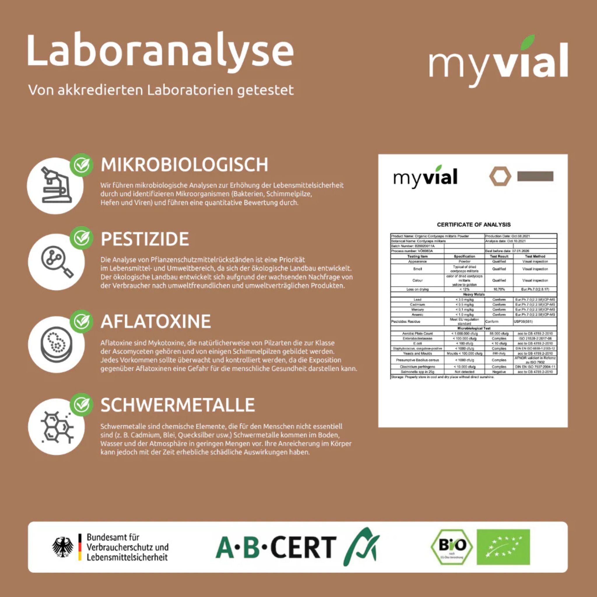 Bio Chaga - 120 Kapseln - myvial - Bio - chaga - EU Bio - montcalia.ch