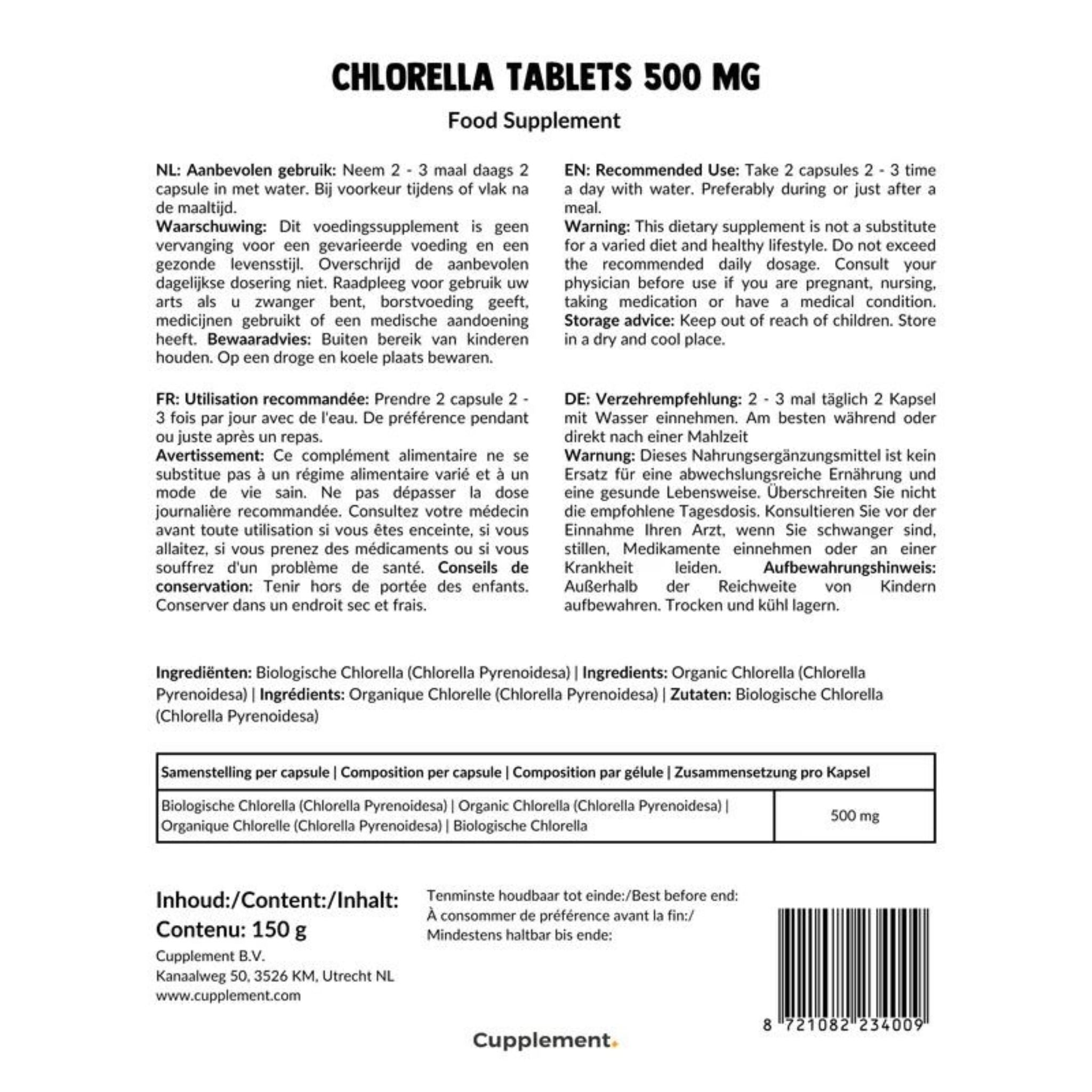 Bio Chlorella - 300 Tabletten - montcalia.ch