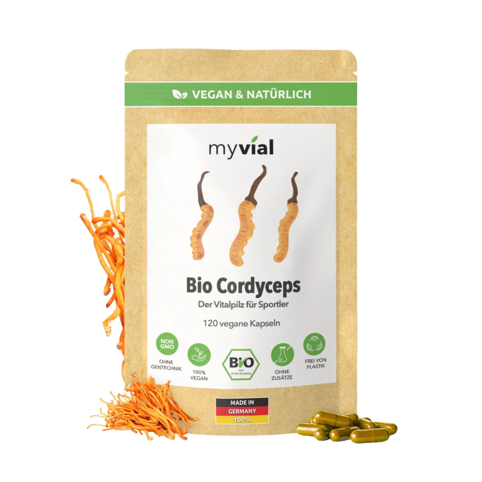 Bio Cordyceps - 120 Kapseln - myvial - Adaptogen - Adaptogene - Ayurveda - montcalia.ch