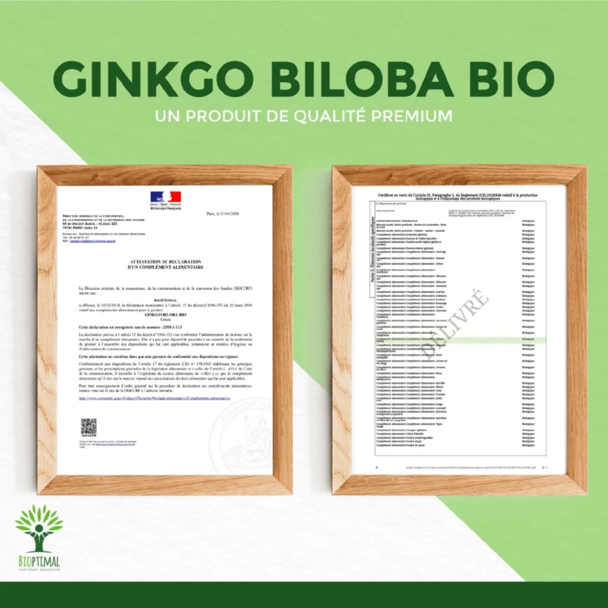 Bio Ginkgo Biloba - 200 Kapseln - Bioptimal - Adaptogen - Adaptogene - Bio - montcalia.ch