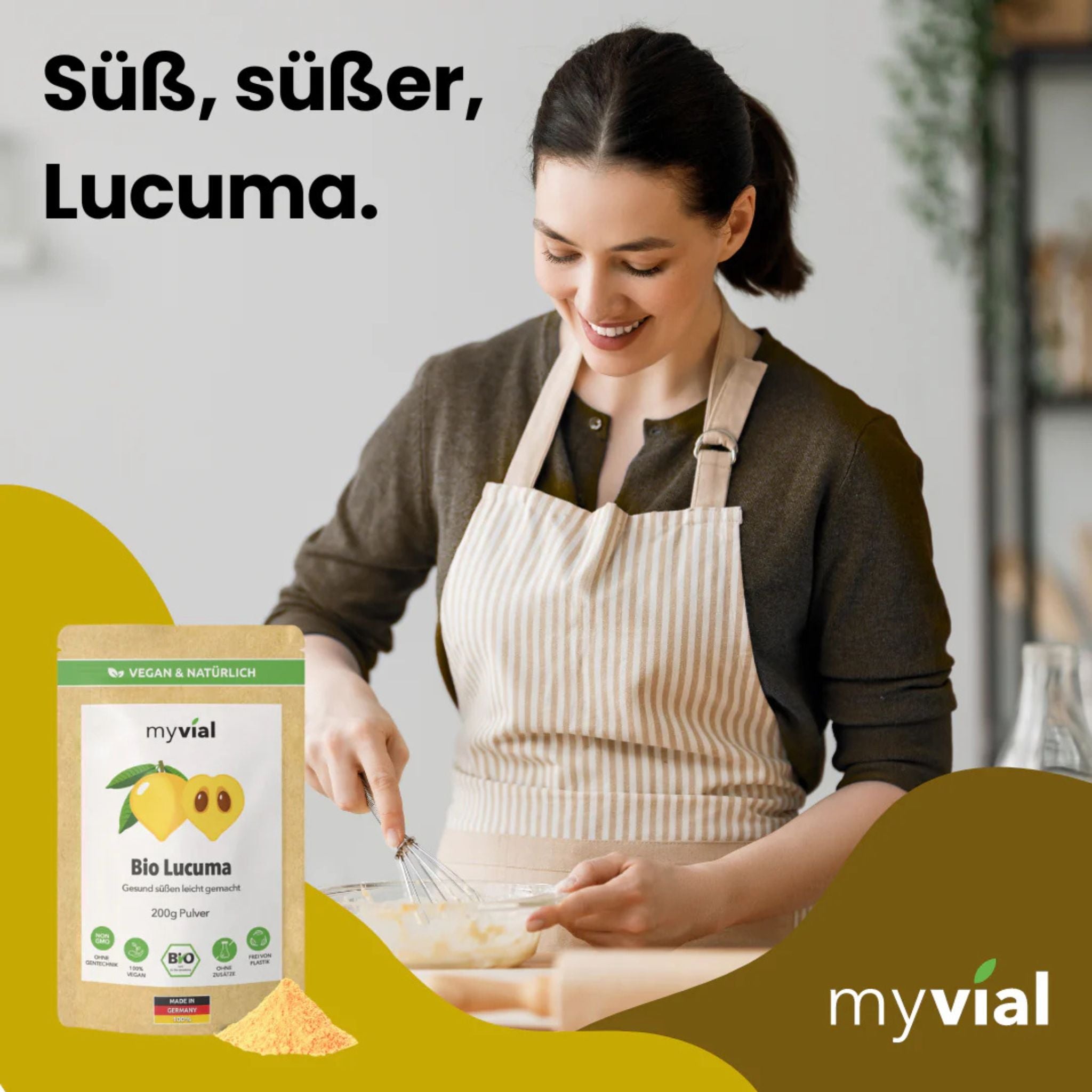 Bio Lucuma - 200g Pulver - myvial - Bio - EU Bio - Gold der Inkas - montcalia.ch