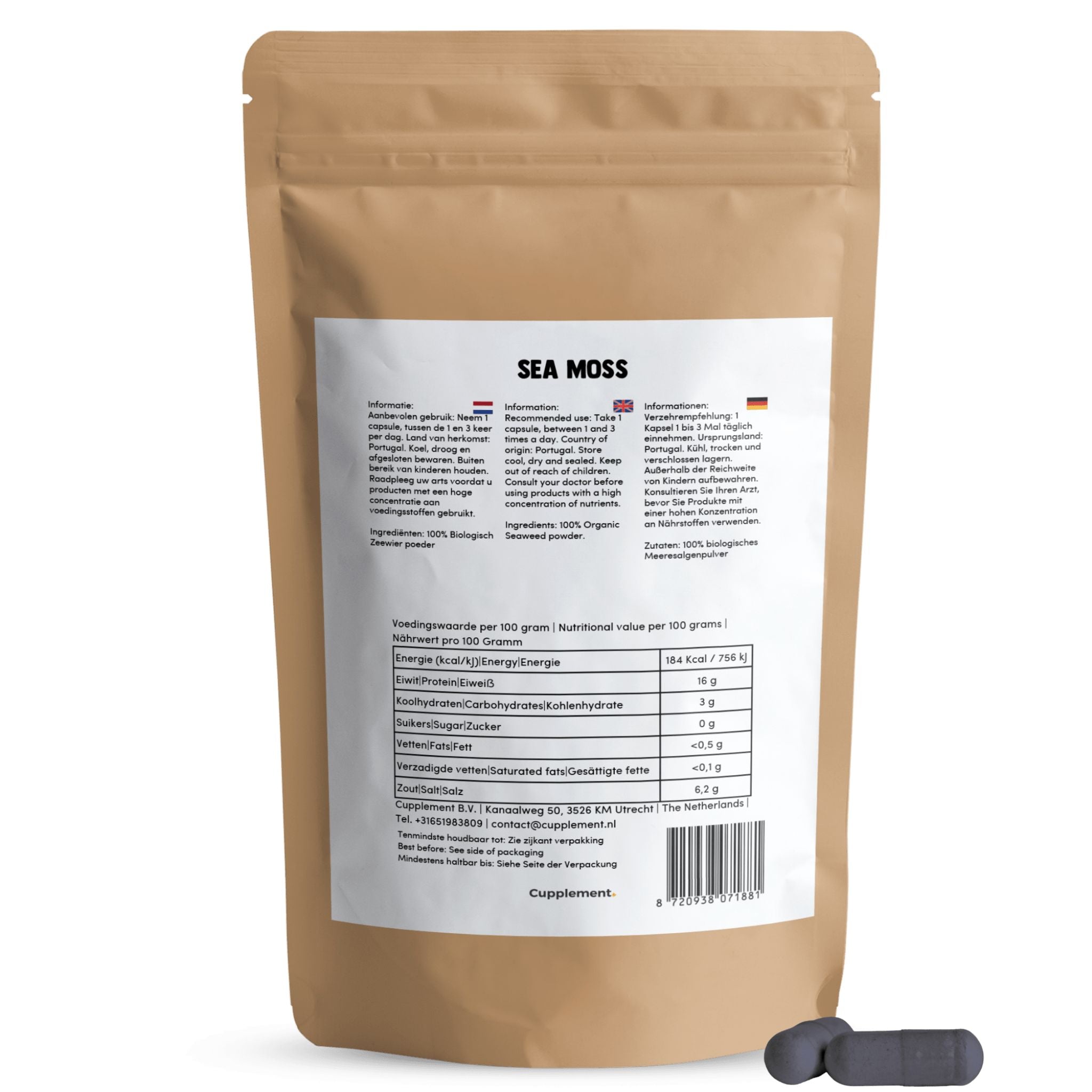 Bio Sea Moss Kraussterntang - 60 Kapseln - montcalia.ch