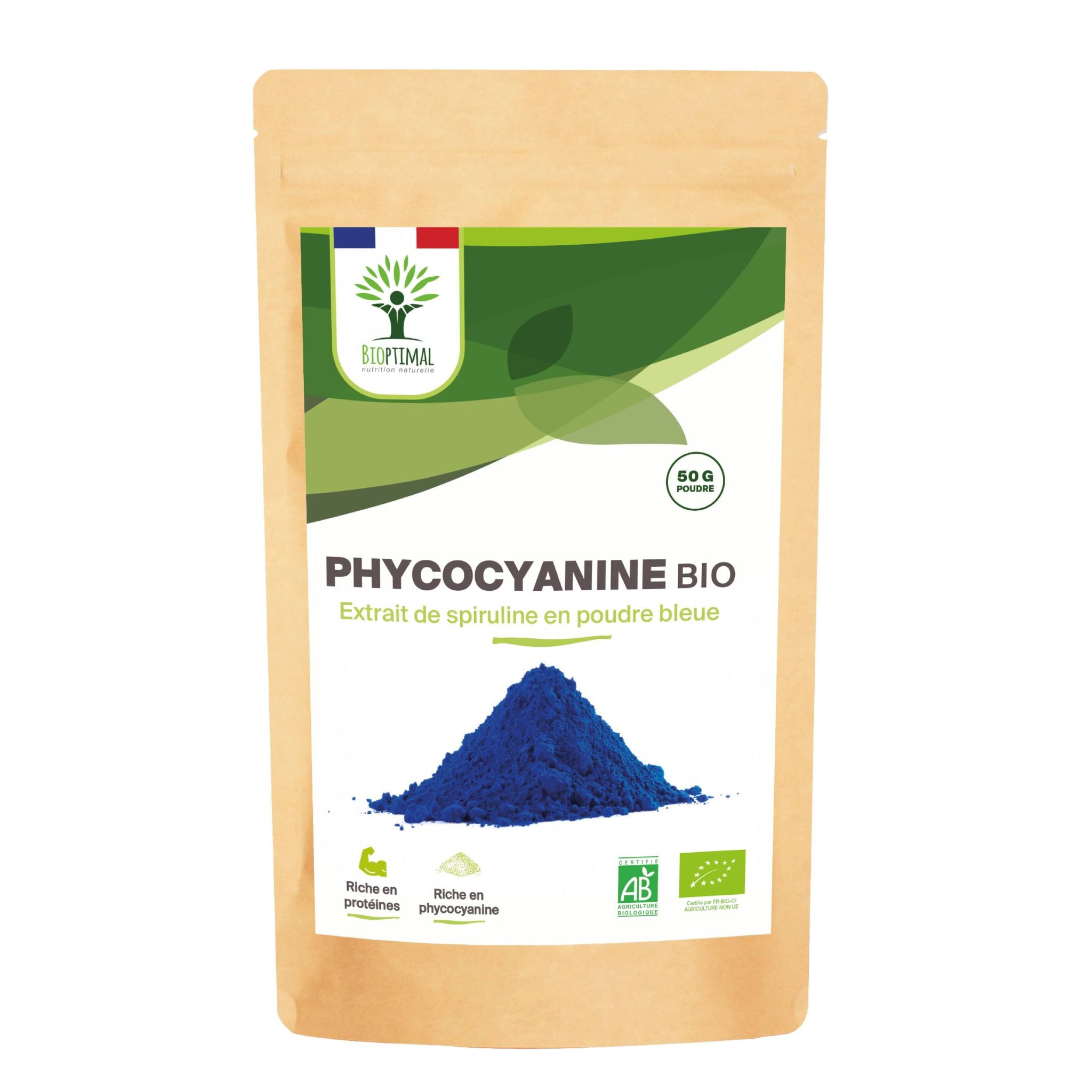 Blaues Spirulina - Extraktpulver (Phycocyanin) - 50g - montcalia.ch