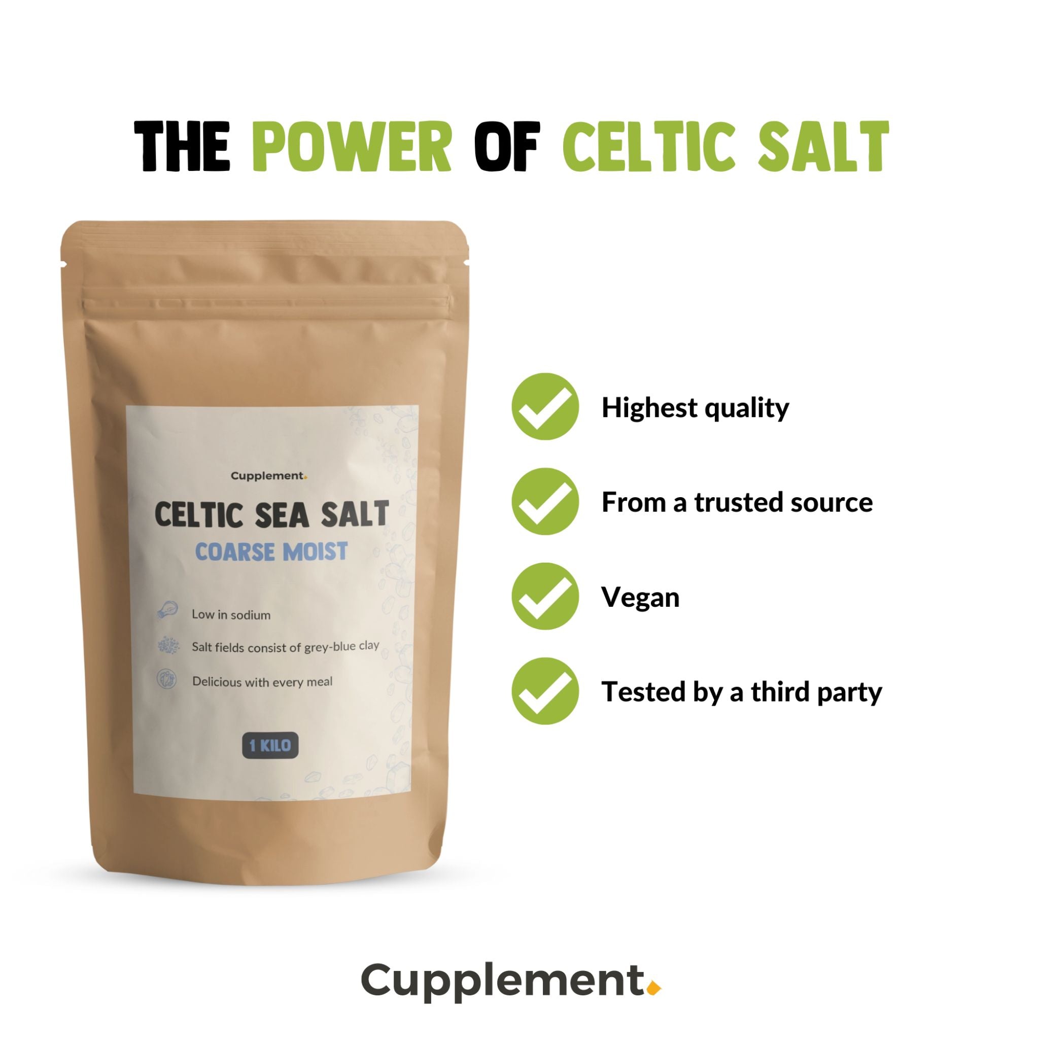 Celtic Sea Salt - Keltisches Meersalz - 1kg - Cupplement - Bretonisches Salz - Celtic Sea Salt - Keltisches Meersalz - montcalia.ch