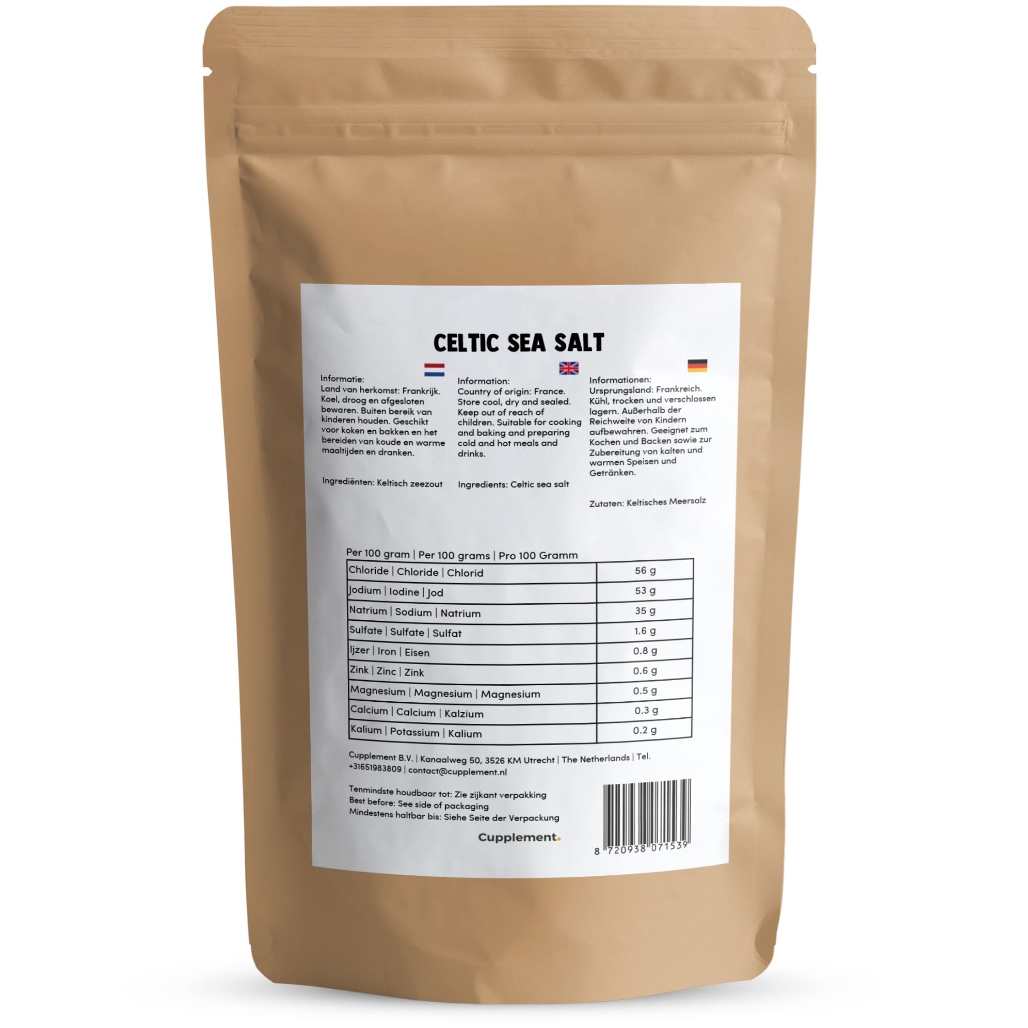 Celtic Sea Salt - Keltisches Meersalz - 1kg - Cupplement - Bretonisches Salz - Celtic Sea Salt - Keltisches Meersalz - montcalia.ch