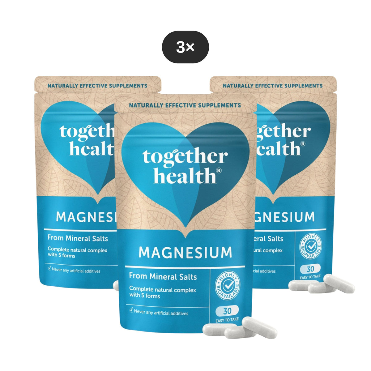 Lot de 3 magnésium de la mer Morte 30 gélules