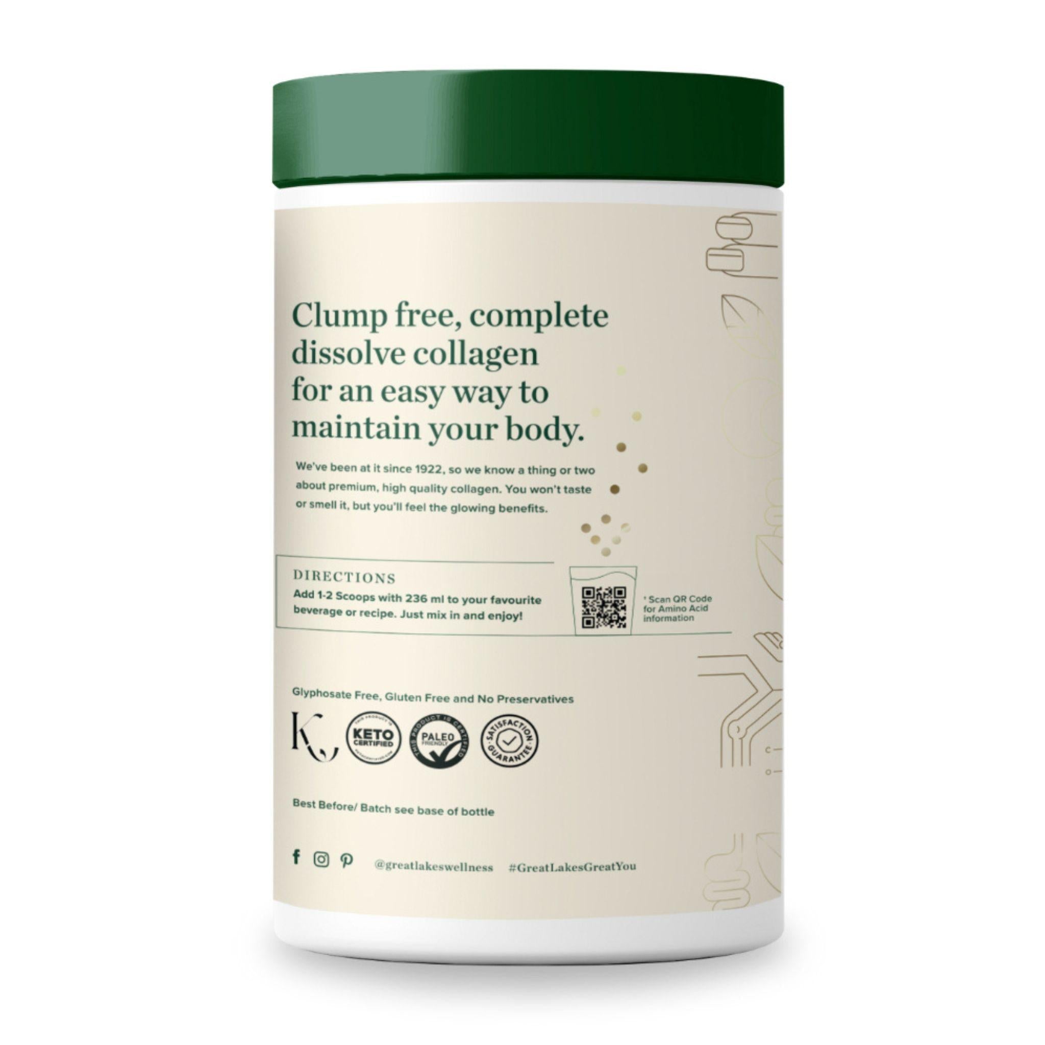 Great Lakes Wellness Bovines Kollagen Peptide Pulver – 454g - Great Lakes Wellness - Beef - Bone Broth - Darm - montcalia.ch