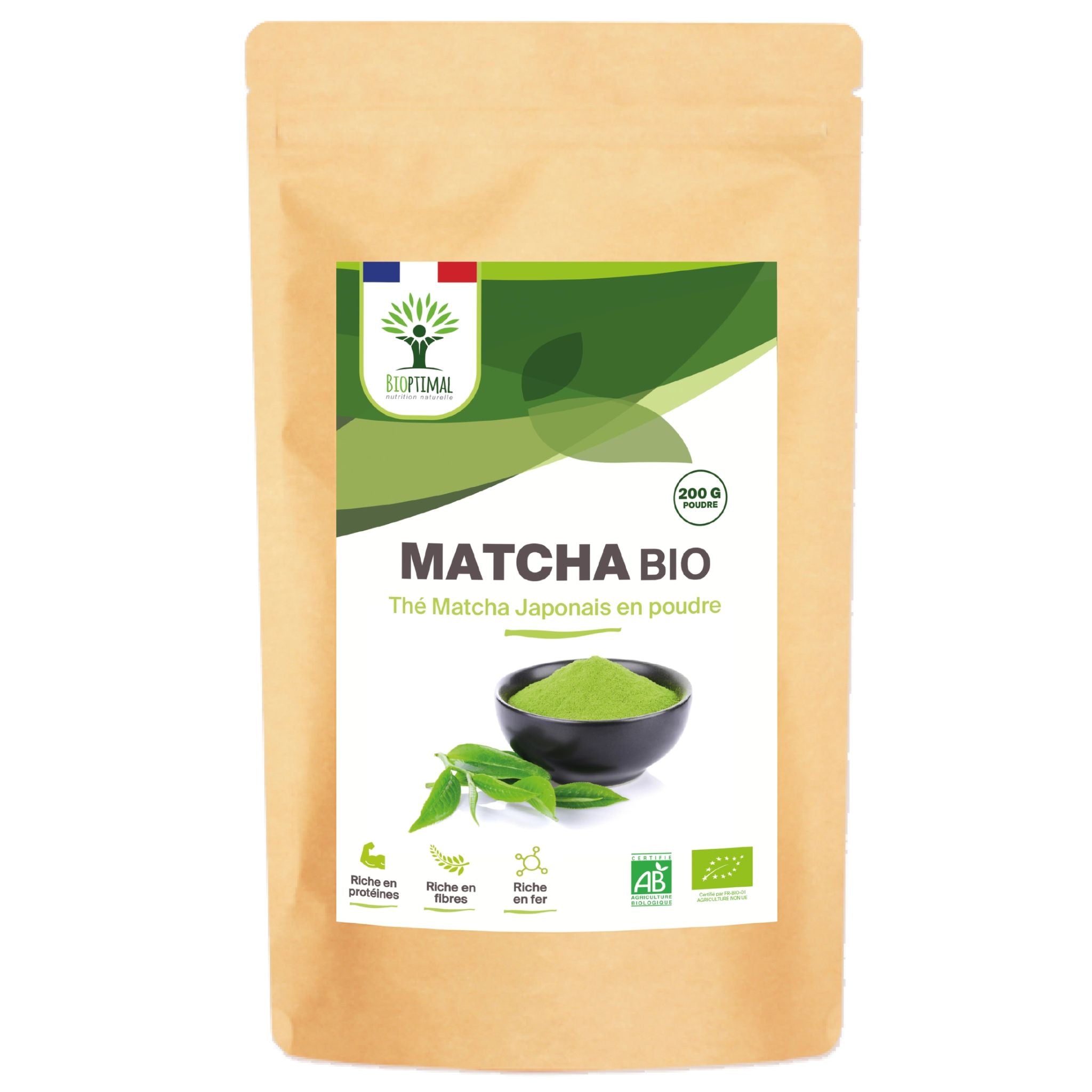 Japanischer Matcha - Tee Bio - 200g Pulver - Bioptimal - Abnehmen - Adaptogen - Adaptogene - montcalia.ch