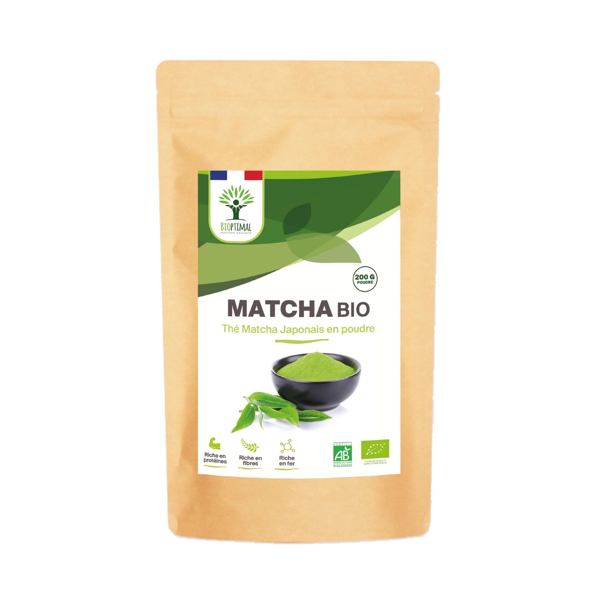 Japanischer Matcha - Tee Bio - 200g Pulver - Bioptimal - Abnehmen - Adaptogen - Adaptogene - montcalia.ch