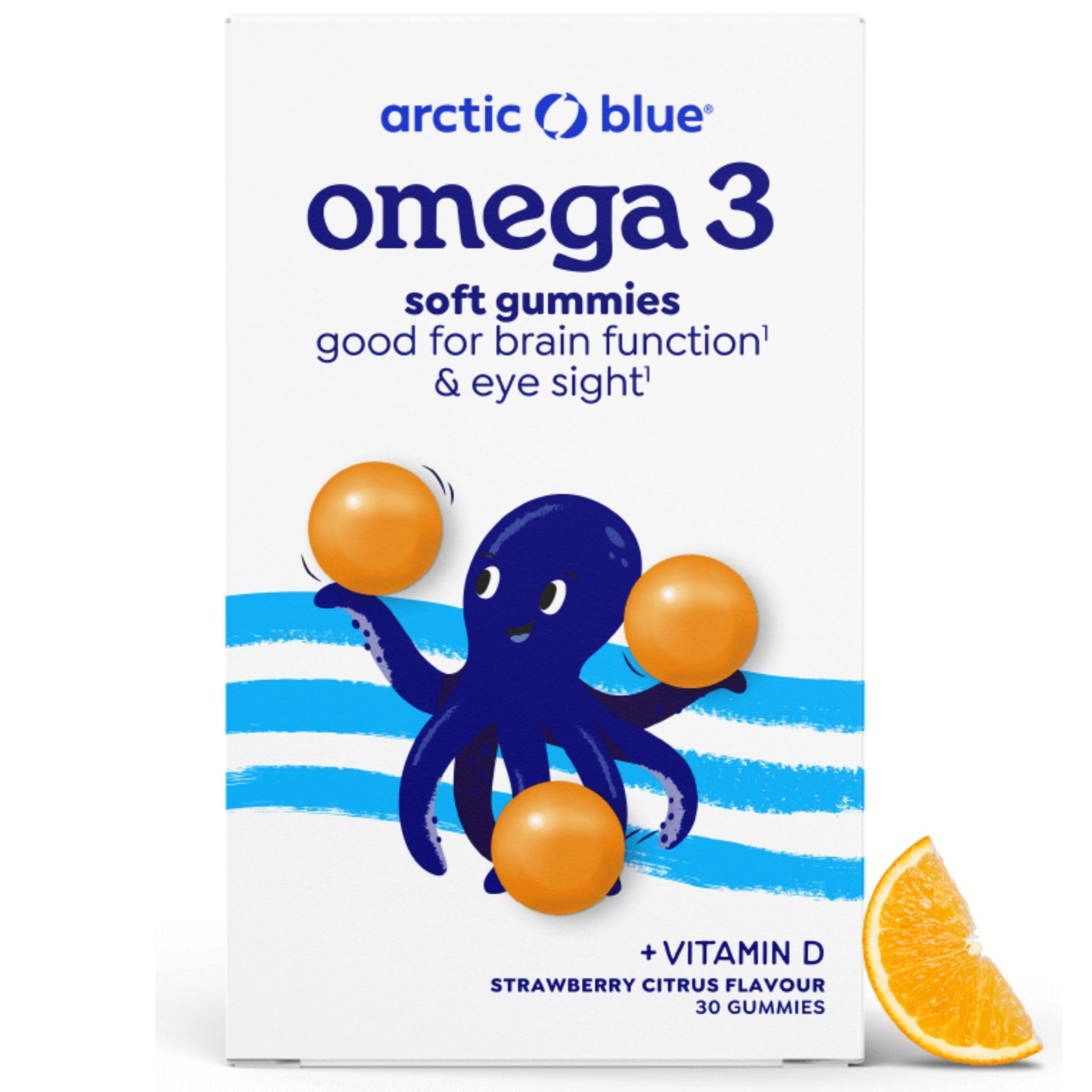 Omega 3 Gummis mit Vitamin D3 für Kinder MSC - 30 Fruchtgummis - Arctic Blue - Alaska - Seelachs - DHA - DPA - montcalia.ch