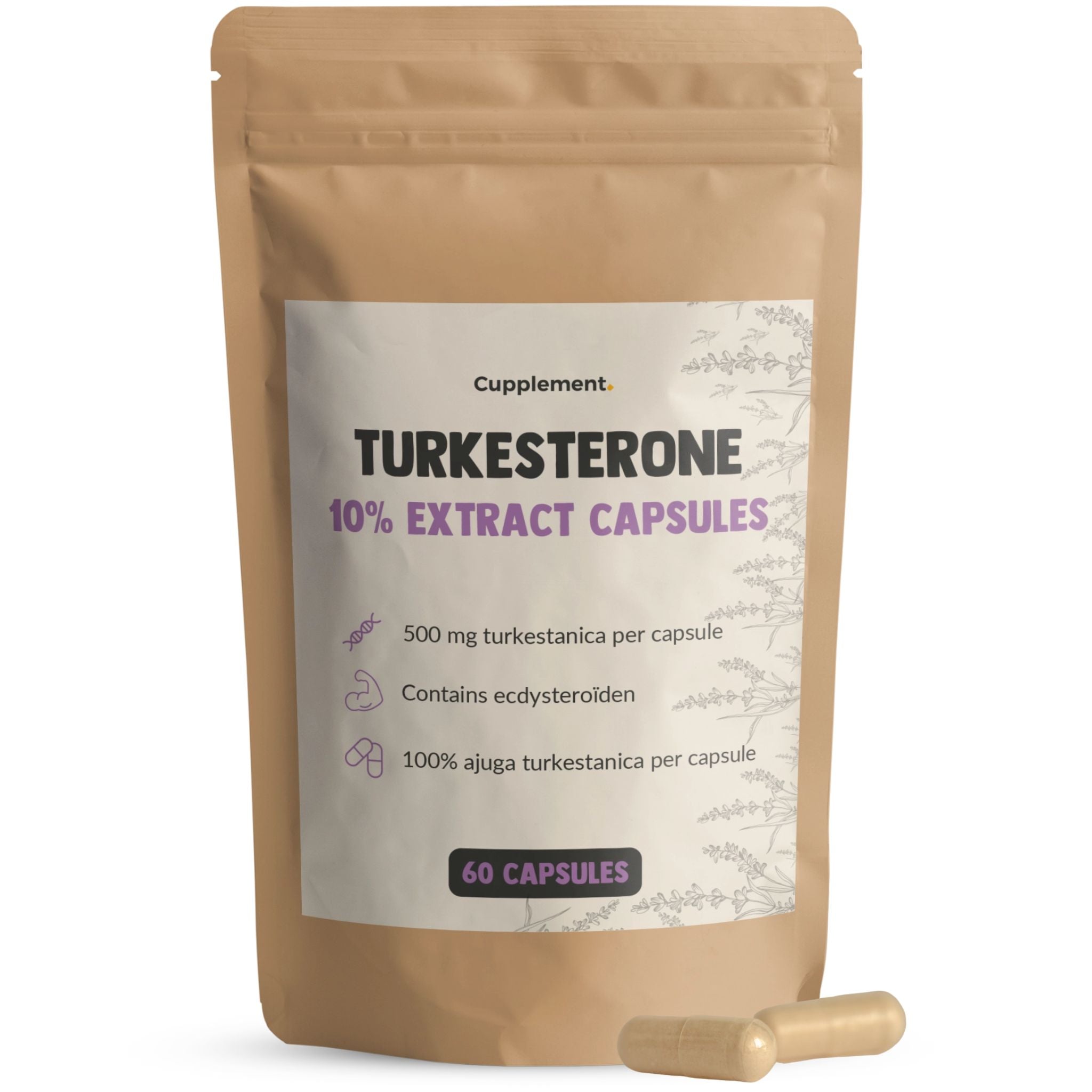 Turkesterone 10% Extrakt 500mg - 60 Kapseln - Cupplement - Ajuga Turkestanica - Anabolika - Fitness - montcalia.ch