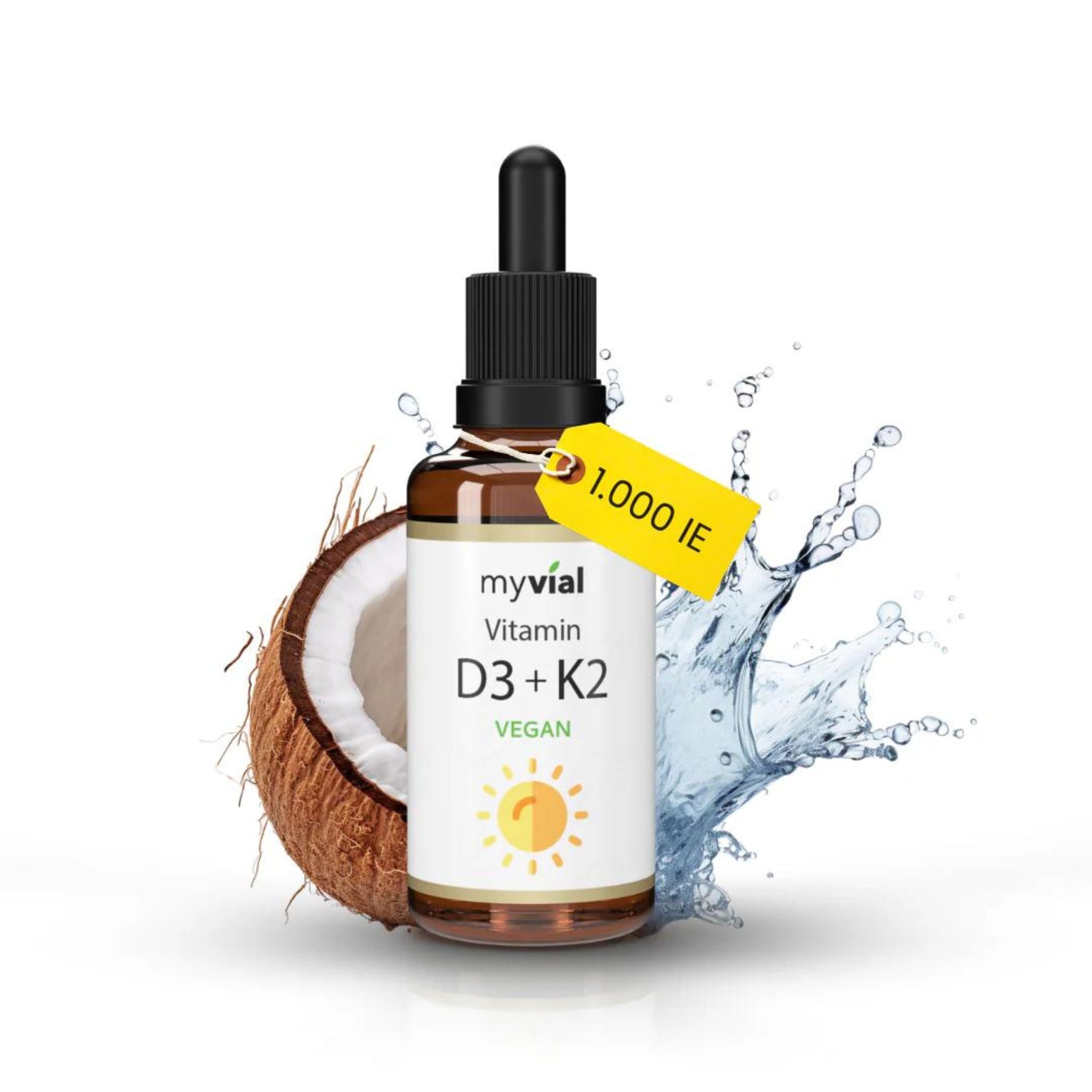 Vitamin D3 + K2 Tropfen - 50ml - myvial - 1000 UI - Allergien - D3 - montcalia.ch